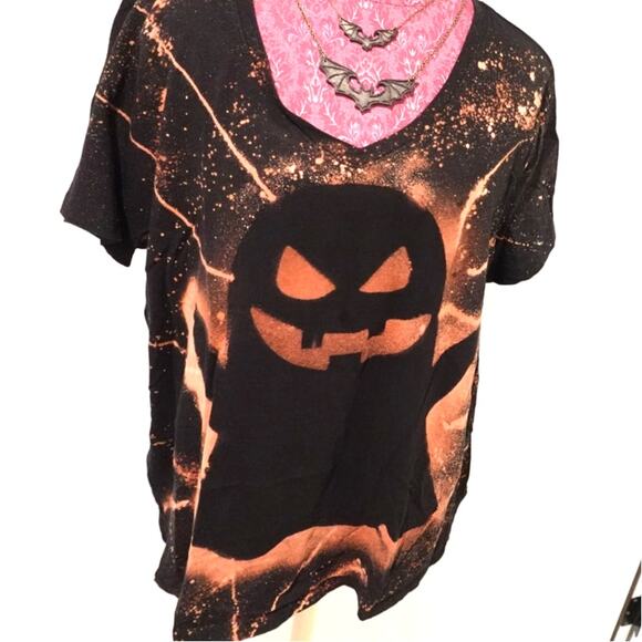 NEW Custom-Made Acid Ghost on Black V neck T shirt SZ XXL (V2) - Picture 3 of 9